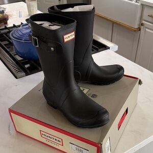 Hunter Original short Black Waterproof rain boots
